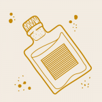 illustration représentant la bouteille emblématique du vinaigre le vezou